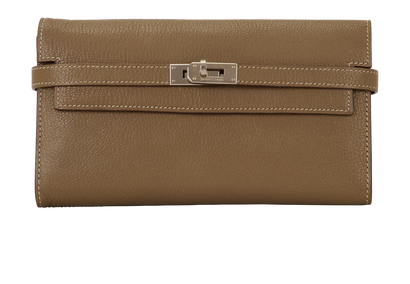 Hermes Kelly Wallet, &pound;1,600, Accessories, Taupe, Leather, Front view